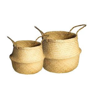 Paniers décoratifs faits à la main en jonc de mer pour couvrir les pots de plantes et la décoration, panier de rangement en fibres naturelles fait à la main - Product Image 1