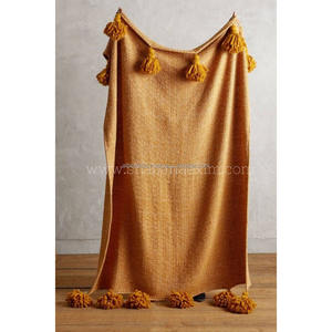 Manta de Sofá Boho Floral con Diseño de Flores, Manta de Cama Bohemia Tejida a Mano de Algodón Duradero para Adultos - Product Image 3