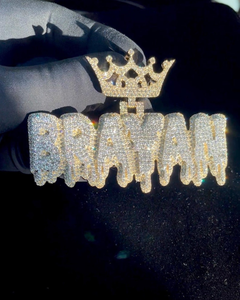Colgante Personalizado con Forma de Corona y Letra, Chapado en Oro de 18K sobre Plata, con Moissanita, Estilo Hip Hop, Joyería de Lujo con Nombre, Amuleto Unisex, Regalo - Product Image 1
