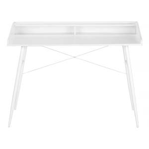 Escritorio de ordenador blanco moderno contemporáneo de 48 "L con estantes de almacenamiento para el hogar, oficina, portátil, trabajo, laminado blanco y Metal - Product Image 6