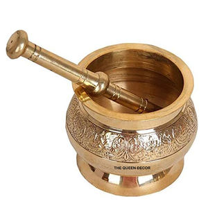 Mortero y Pilón de Metal Dorado de Estilo Moderno Personalizado para Uso en la Cocina, Diseño Atractivo - Product Image 2