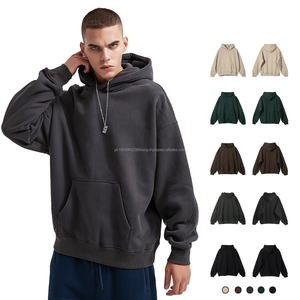 Logo personnalisé Sweats à capuche à épaules tombantes Haute qualité Poids lourd Sans ficelles Sweat à capuche surdimensionné en coton polaire Sweats à capuche pour hommes - Product Image 1