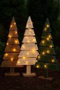 Sapin de Noël en bois biologique, forme de pin, pour table, artisanat d'intérieur, style moderne, arbre artificiel sans lumières, sapin de Noël - Product Image 3