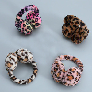 Leopard Print Plush Ear Muffs Warm Fuzzy <b>Earmuffs</b> for <b>Women</b> Girls Winter Outdoor - Product Image 2