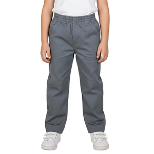 Pantalons d'école pour garçons avec poches, bleu marine, taille élastique, tissu sergé confortable, coupe droite, uniforme scolaire pour enfants - Product Image 6
