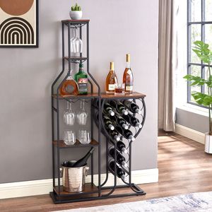 11 bottiglie 5 livelli portabottiglie portabottiglie appesi porta vetro cucina sala da pranzo scaffali per la conservazione del vino per la casa Bar liquore - Product Image 2