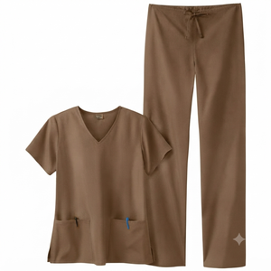 Women's Nurse Medical <b>Scrub</b> <b>Top</b> V-Neck Short Sleeves Polyester/Rayon/Spandex Woven Fabric Comfortable-Fit Quick-Dry Wrinkle OEM - Product Image 5