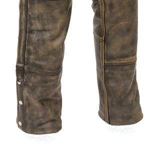 Guêtres en cuir véritable effet vieilli pour homme, style western, pour l'équitation et la moto - Product Image 6