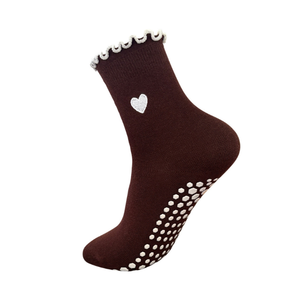 Custom Logo Non Slip Pilates Yoga <b>Socks</b> Gripper Pattern Crew Length Cotton Blend Low MOQ Wholesale Manufacturer - Product Image 2