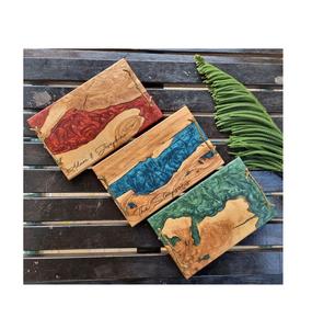 Plateau de rangement pour thé, café et nourriture, style rustique, meilleur emballage, plateau de service japonais en bois et résine époxy, produit très tendance - Product Image 2