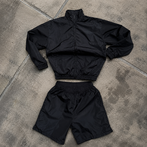 Custom Nylon Windbreaker <b>Jacket</b> and Shorts Set for <b>Men</b> Lightweight Zip Up Sportswear Waterproof Casual Streetwear OEM ODM - Product Image 1