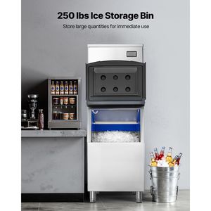 Attrezzatura di Refrigerazione per Cucine Commerciali, Macchina per Ghiaccio Autopulente in Acciaio Inox 650LBS/24H, Capacità 250LBS - Product Image 3