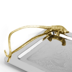 Bandeja de ginkgo moderna de lujo, bandeja de ginkgo para decoración del hogar, bandeja de ginkgo decorativa para servir, bandeja de ginkgo con diseño artístico. - Product Image 4