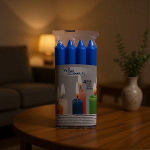 Bougies LED sans flamme bleues scintillantes pour la décoration de la maison, lot de 4, alimentées par piles - Product Image 3