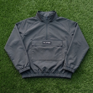 Chaqueta Cortavientos Gris Carbón para Hombre, con Media Cremallera, Cuello Alto, Ligera, para Deportes al Aire Libre, con Bolsillo - Product Image 6