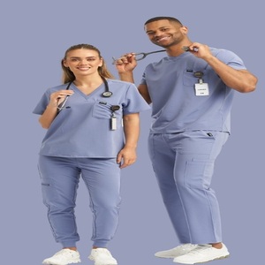 Uniformes de hospital elásticos y lavables para uso hospitalario para mujeres y hombres de tela tejida para todas las estaciones - Product Image 2