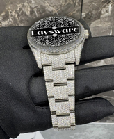 Montre de luxe en moissanite VVS, élégante, unisexe, mouvement mécanique automatique japonais, 41 mm, acier inoxydable, verre analogique