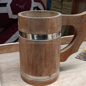 Mug en bois artisanal classique personnalisé pour la maison, le bureau, l'hôtel, mug à bière en bois, mug à thé, avec la meilleure qualité, grossiste en provenance d'Inde - Product Image 1