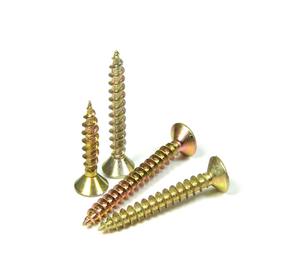 M3x200mm Self Drilling <b>Screws</b> for Wood, Yellow Zinc Plated Carbon Steel, <b>Flat</b> Head Phillips Drive for Easy Installation - Product Image 6