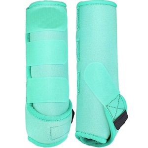 Meilleures ventes : Bottes de protection en néoprène pour chevaux, bandages d'exercice avec fermetures à bande, en vente - Product Image 2