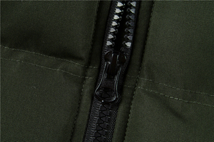 Custom Luxury <b>Canvas</b> Winter Detachable Sleeve Hooded Puffer <b>Jacket</b> for Men with Front Logo - Product Image 4