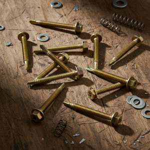 Vis PDC à tête hexagonale autoperceuse en acier au carbone classe 8, galvanisée au zinc et au phosphate, filetage standard, durable - Product Image 1