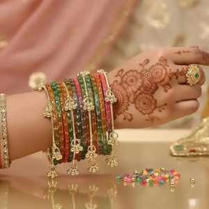 Pakistani Hand Made Professional Manufactures Decorative Glass Kashmiri <b>Bangles</b> Ladies Women Wholesale Rain Drop <b>Bangles</b> Jewelry - Product Image 2