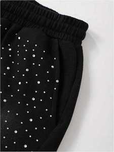 Men's <b>Black</b> Dot Print Drawstring Shorts Mid Waist Casual Breathable Polyester Shorts - Product Image 2