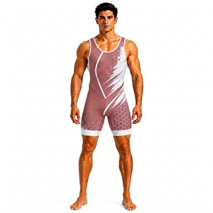 Men's Wrestling Singlet Digital Print Fitted Moisture Wicking Breathable Stretch Lightweight Spandex Polyester Sports Apparel - Product Image 1