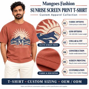 T-shirt Homme Personnalisé OEM 100% Coton 220 g/m² Haute Qualité Impression Gonflée Manches Courtes Coupe Oversize Grande Taille Sport Design Uni Vierge - Product Image 6