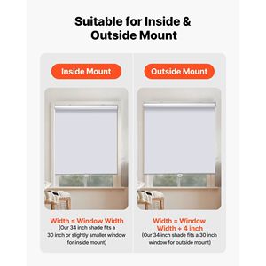 Cordless 34X72 oscuranti tende per finestre facili da installare tende termoisolanti per camera da letto bagno casa ufficio bianco - Product Image 5