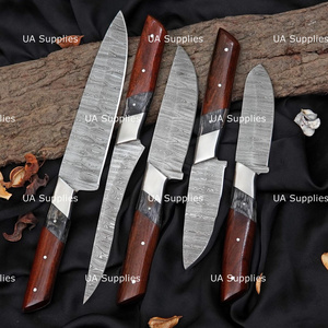 Ensemble de couteaux de cuisine professionnels en acier Damas, 5 pièces, lames de chef faites à la main, logo personnalisé, marque privée, vente en gros, directement de l'usine - Product Image 2