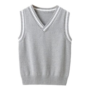 Gilet sans manches en tricot 100 % coton personnalisé pour écoliers, style uniforme scolaire britannique, vente en gros - Product Image 4