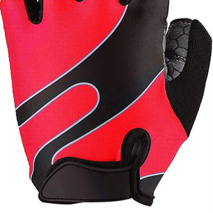 Half-Finger Cycling Gloves Red Black Gray PU Material Breathable Design Sport Fitness Gym <b>Workout</b> Gloves - Product Image 6