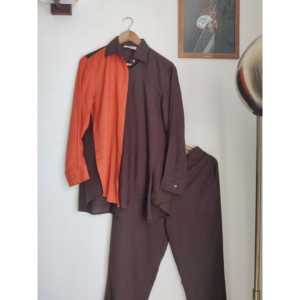 Conjunto coordinado de 2 piezas color naranja para mujer - Product Image 4