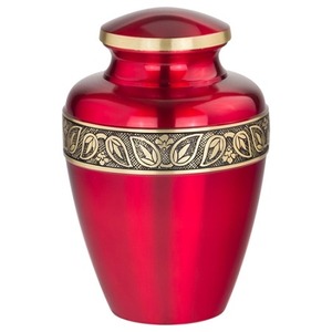 Urne funéraire en laiton blanc, forme de vase, design traditionnel, couleur vive et audacieuse, style américain, capacité de 200 pouces cubes - Product Image 1