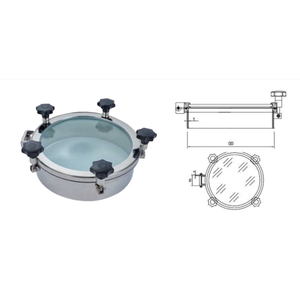 Full View Manhole <b>Cover</b> Stainless Steel Tank Manway <b>Cover</b> with Glass Sight <b>Window</b> - Product Image 2