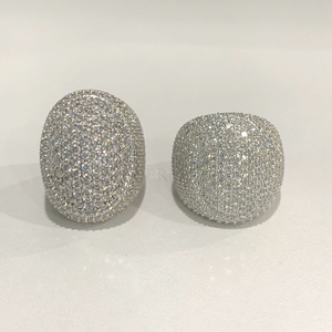 Iced Out <b>Dome</b> <b>Ring</b> Moissanite Diamond 925 Silver Hip Hop Statement <b>Ring</b> Luxury Bubble <b>Ring</b> - Product Image 6