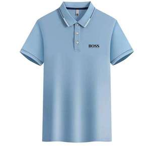 Chemise tricotée décontractée pour homme, nouvelle collection été, style européen et américain, 100 % coton, anti-boulochage, idéale pour le business - Product Image 4