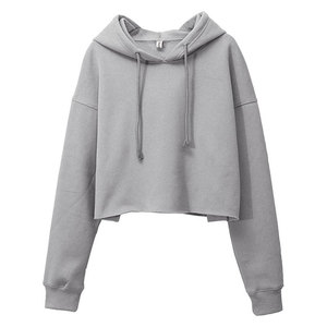 Sudadera Corta para Mujer al por Mayor, Negra Sólida, Manga Larga, Casual, 100% Algodón Tejido, Transpirable, Ecológica, con Logo Frontal, para Invierno - Product Image 6