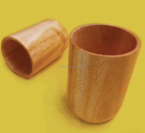 Tasses à thé en bois naturel, style japonais, gobelets pour vin, lait, café, vaisselle durable en provenance d'Inde - Product Image 5