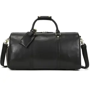 Sac de Voyage Vintage en Cuir Marron de Luxe pour Homme, Sac de Sport, Sac de Voyage de Week-end, Sac de Nuit, Sac de Gym avec Compartiment à Chaussures Intégré - Product Image 5