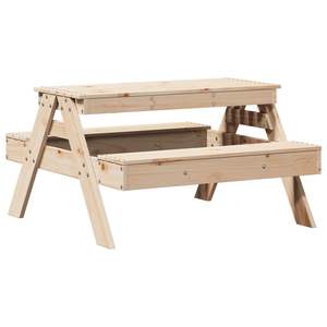 Tavolo da Picnic in Legno di Pino Massiccio Colore Naturale - Product Image 6