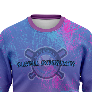 Sudadera de cuello redondo para hombre, morado, rosa, azul, estilo grunge con salpicaduras, con logotipo personalizado, gráfico, jersey, tops de entrenamiento para equipos, OEM - Product Image 4