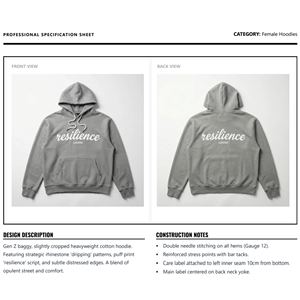 Sweat à capuche pour femme personnalisé, poids lourd, 500 g/m², en molleton de coton, imprimé en relief, strass, effet délavé, crop top, badge, streetwear, OEM, vente en gros - Product Image 6