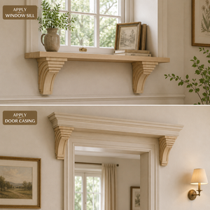 Solid Wood Corbel Carved Wooden Bracket Decorative Support for Wall Shelf Window Doorway Architectural Home Decoration - Product Image 4