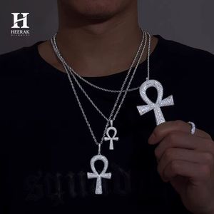 Pendentif Croix Ankh Personnalisé en Argent Sterling 925 avec Moissanite VVS, Bijou Hip Hop Sertie de Pierres - Product Image 3