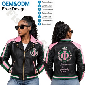 Veste universitaire en toile pour la sororité Kapa, OEM ODM, avec fermeture boutonnée recouverte, coupe-vent, personnalisable, col montant - Product Image 4