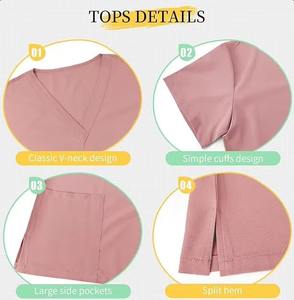 Uniformes Médicos Personalizados Amarillos, Chaqueta de Manga Larga Elástica, Uniforme de Enfermería para Hospital, Conjunto de Uniformes Médicos para Mujer - Product Image 6