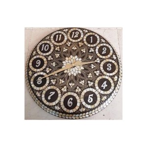 Horloge murale artisanale en bois de noyer avec cadre en métal - Vente en gros Moradabad - Product Image 5